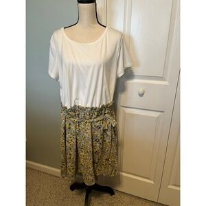 Bailey Blue dress 2X‎ White T-shirt with skirt one-piece dress